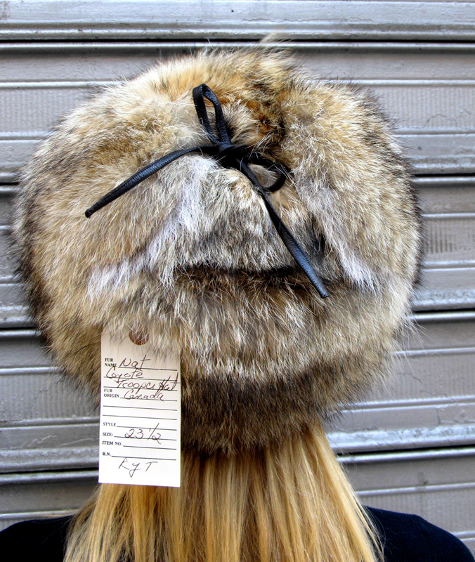 New Natural All Fur Coyote Trapper Hat Madison Avenue Furs And Henry Cowit Inc