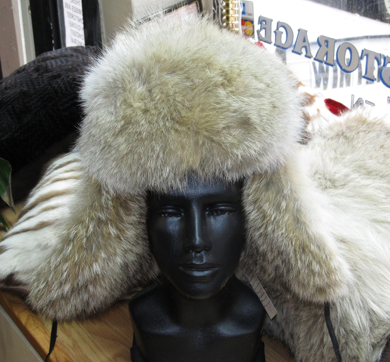 New Natural Real Coyote Fur Hat Br