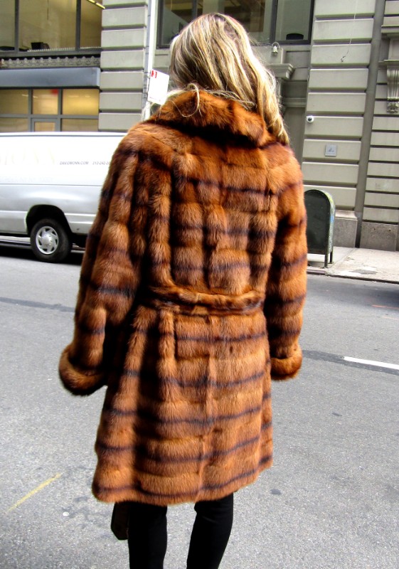 FENDI Reversible wild Mink Fur coat Cognac ref.165701 - Joli Closet