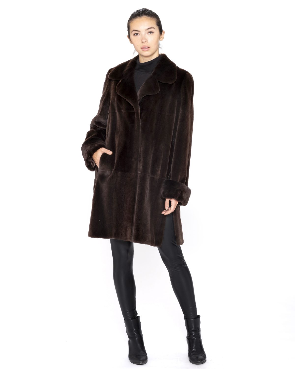 Pre-Owned Matara Dyed Sheared Mink 3/4 Coat - Madison Avenue Furs ...