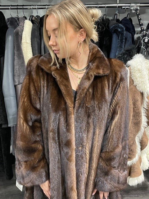 Navy Sheared Mink Swing Coat – Swing In Mink – Madison Avenue Mall Furs
