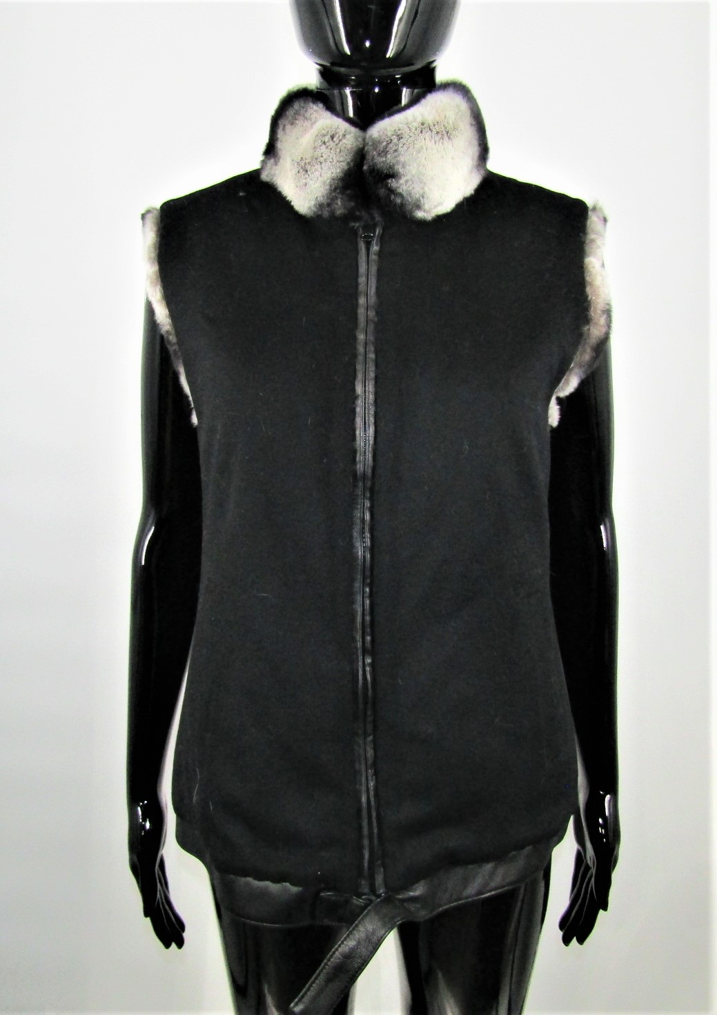Reversible Genuine Rabbit Fur Hooded Vest (CR14238-F20)